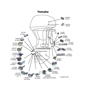 Perf anods variklio tvirtinimai Yamaha 40-100HP
