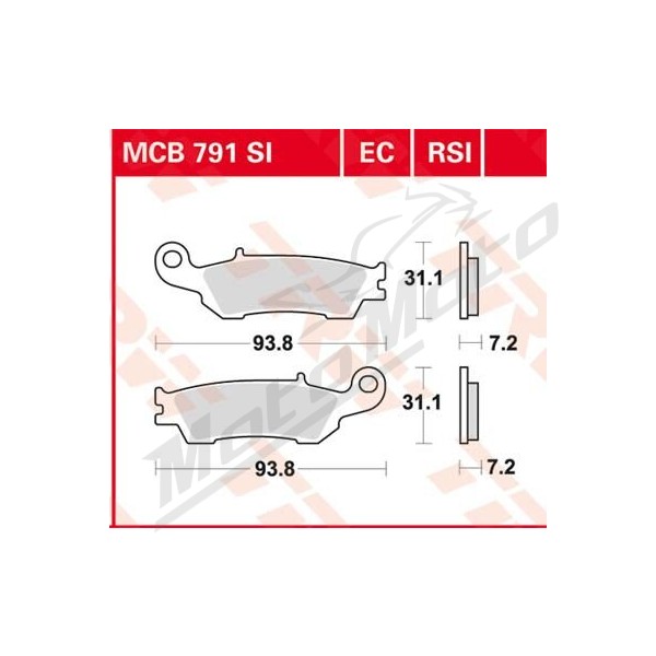 TRW SI Series Sindered Off-Road Brake Pads Yamaha WR F / YZ / YZ F 125-450cc 07-23