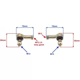 Steering tie rod set ATV XY200ST-9 200cc M12/ M12