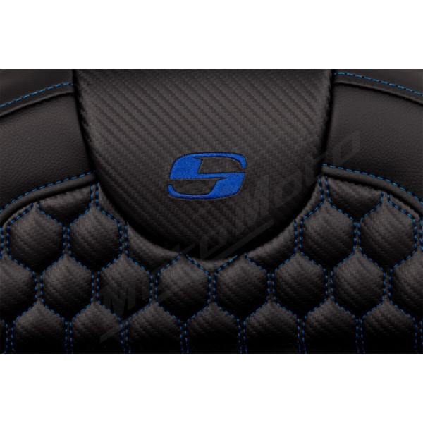 SADDLEMEN Roadsofa Honeycomb Seat Blue Extended Harley Davidson FLH / FLHT / FLHX / FLTRX / FLTRXSE 1584-1923 08-23