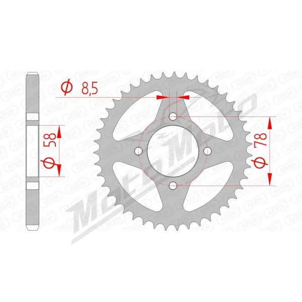 AFAM Steel Standard Rear Sprocket 428 41-50 teeth