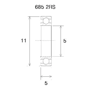 BLACK BEARING B3 Bearing 5x11x5 mm 685-2RS