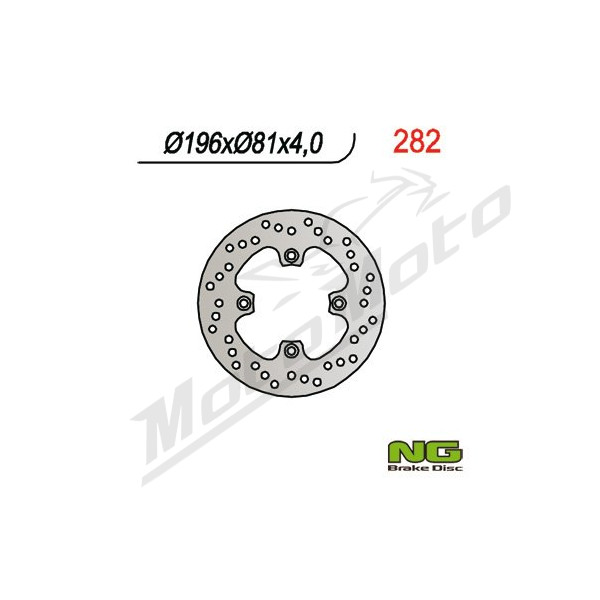 NG Rear Fixed Brake Disc 196x81x4mm TM Racing EN / MX 125-530cc 90-92