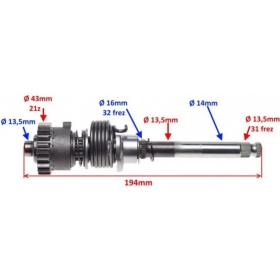 Kickstarter shaft CHINESE ATV / CROSS LF86 4T