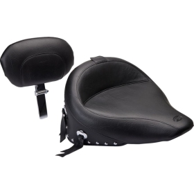 MUSTANG Wide Solo Seat with Removable Backrest Harley Davidson FLST / FLSTC / FLSTN / FLSTS / FXST / FXSTD / FXSTS 1450–1800, 2000–2017