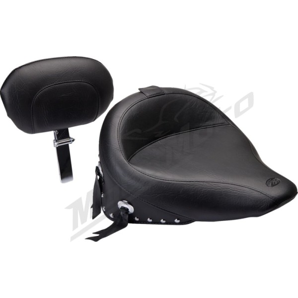MUSTANG Wide Solo Seat with Removable Backrest Harley Davidson FLST / FLSTC / FLSTN / FLSTS / FXST / FXSTD / FXSTS 1450–1800, 2000–2017