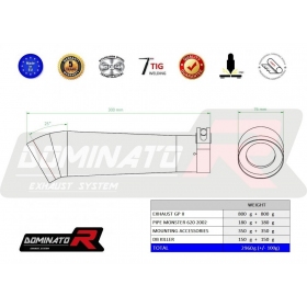 Duslintuvų bakeliai Dominator GP2 DUCATI MONSTER 620 2002-2006