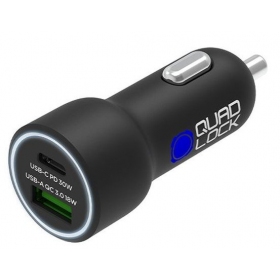 Quad Lock Dvigubas (1x USB-A 1x USB-C) 12V 48W telefono pakrovėjas