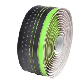 Velo Bicycle Handlebar Tape Road  Microfiber Drilled 2-Tone Green/White