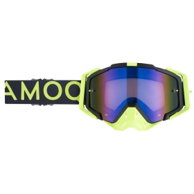 AMOQ Aster Motocross / Snow Goggles Black-HiVis (Mirrored Lens)