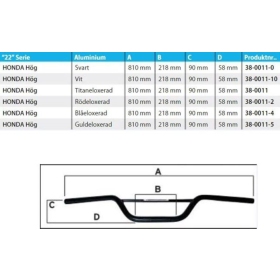 PSYCHIC HANDLEBAR HONDA HIGH GOLD ANODISED 22mm