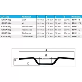 PSYCHIC HANDLEBAR HONDA HIGH GOLD ANODISED 22mm