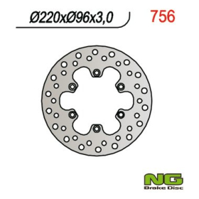 NG BRAKES Front Fixed Brake Disc 220mm Kawasaki KLX / KX 80-140cc 84-21