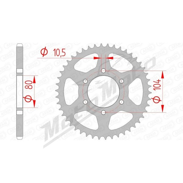 AFAM Steel Standard Rear Sprocket 520 43-48 teeth