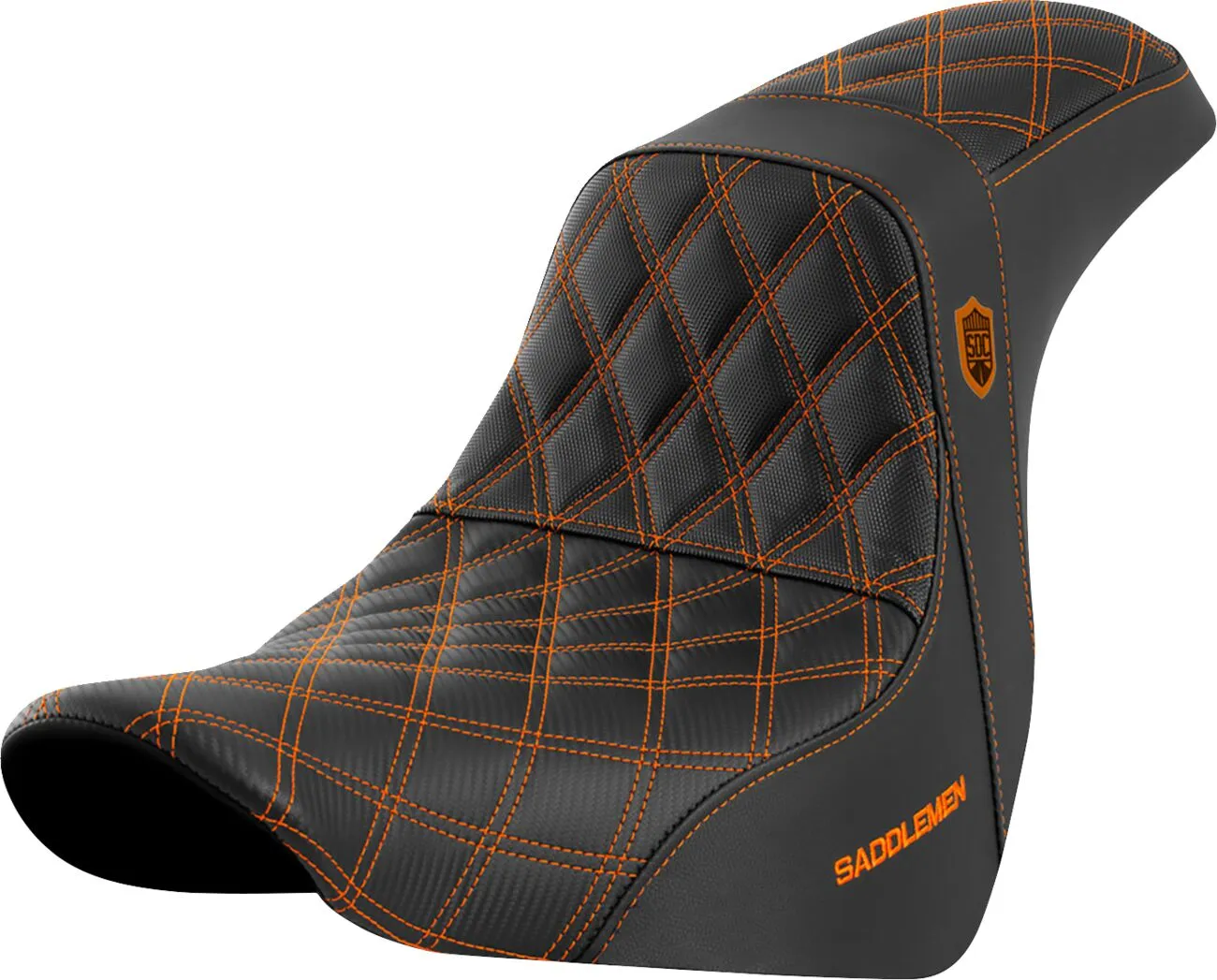 SADDLEMEN Pro Series SDC Performance Grip Seat Orange Harley Davidson FLSB / FXLRST / FXLRS / FXLR 1750-1923cc 18-25