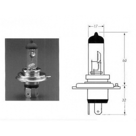 Light bulb 12V 35/35W H4 HS1 P43T blue / 1pc