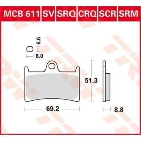 TRW SRM Series Sindered Scooter Brake Pads Yamaha XP 500-530cc T-Max 08-19