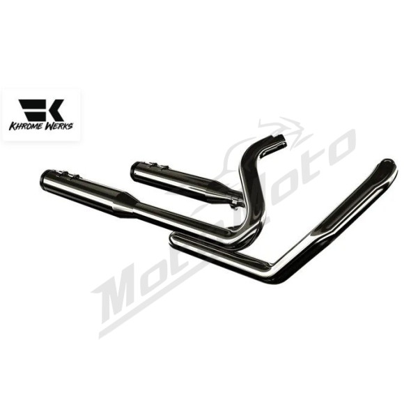 KHROME WERKS 2-into-2 Dominator Išmetimo Sistema Harley Davidson FLHR / FLHRC / FLHT / FLHTC / FLHTCU / FLHTK / FLHX / FLHXS / FLTR / FLTRX / FLTRXS 1584-1690 09-16
