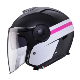 Open Jet Helmet Caberg Soho Zephyr Matte Black/White/Fuchsia