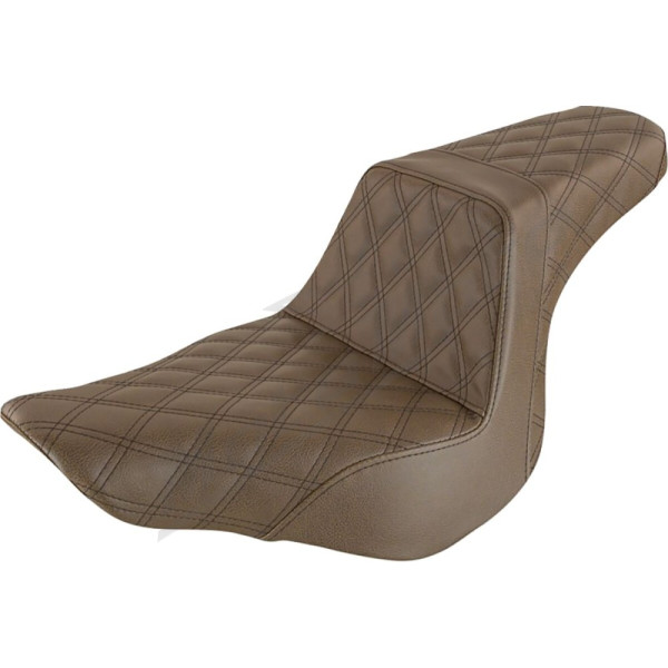SADDLEMEN Step-Up Full Lattice Stitch Seat Brown Harley Davidson FLSB / FXLR / FXLRS / FXLRST 1750-1923 18-25