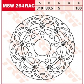 PRIEKINIS STABDŽIŲ DISKAS MSW264RAC KAWASAKI GTR / KLZ / Z / ZX / ZZR 600-1400cc 2006-2024 1VNT