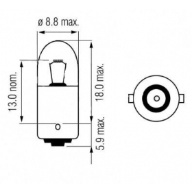 Lemputė BOSMA BA9S 12V/4W