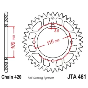 Rear sprocket ALU JTA461
