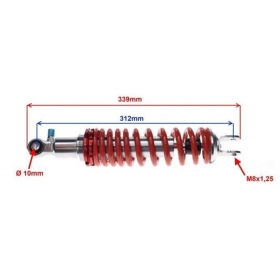 Rear adjustable shock absorber Universal 339mm Ø10 M8