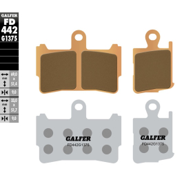 GALFER Sport Brake pads sintered metal gold KH499/4 Honda VFR 1200 10-17