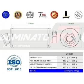 Exhausts silincers Dominator GP1 DUCATI MONSTER 900 1993-2004