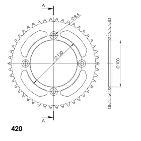 Supersprox Rear Sprocket Alu 420 47T Yamaha YZ65 18-24