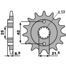 PBR Steel Standard Front Sprocket 525 - 520 KAWASAKI ELIMINATOR / ER-5 / ESTRELLA / GPZ / KLE / KLR / VULCAN / ZR / ZXR 250-500cc 1987-2009