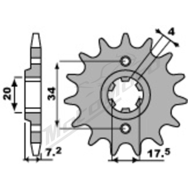 JT/PBR Grandinės komplektas sustiprintas 520X1R3 13/48 Honda XR 250R 86-87