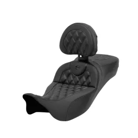 SADDLEMEN Roadsofa Seat Carbon Fiber Extender With Backrest Harley Davidson FLH / FLHR / FLHTC / FLHXST / FLTRK / FLTRX 1584-1923 08-23