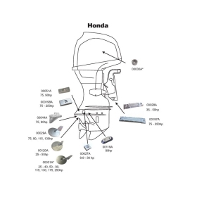 Perf anods variklio tvirtinimo dalis Honda/Mercury/Mercruiser