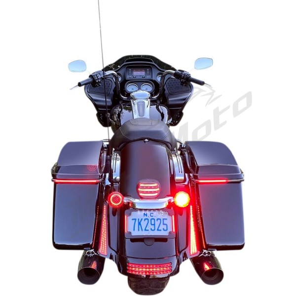 CUSTOM DYNAMICS Genesis® 4 Red Ring LED Turn Signal Inserts Harley Davidson FLFB / FLFBS 1450-1977cc 99-24