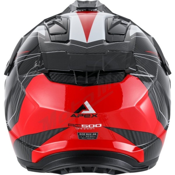 Motocross Helmet APEX AC500 Carbon Sahara Black/Red