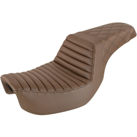 SADDLEMEN Step-Up Seat Brown Harley Davidson FLD / FXDB / FXDF / FXDL / FXDWG 1450-1690 06-17