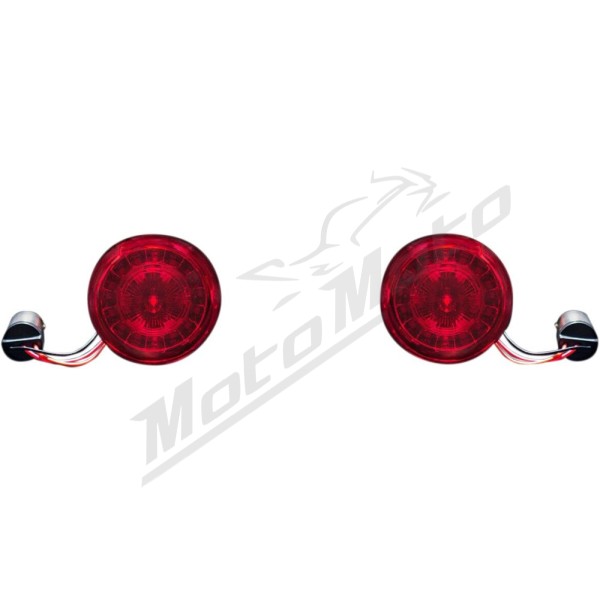 CUSTOM DYNAMICS ProBEAM® Red LED Turn Signals with Red Lenses Harley Davidson FLFB / FLFBS 883-1977cc 99-25