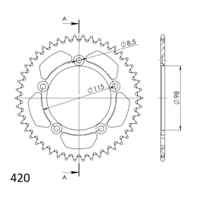 Supersprox Alu Rear sprocket 46 KTM Orange 