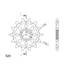 Supersprox / JT Front sprocket 520 14T GasGas / Yamaha 125-300cc 01-23