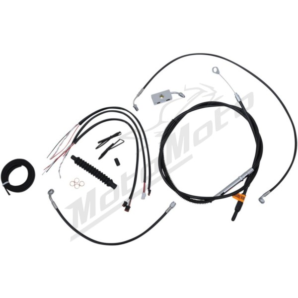 LA CHOPPERS Complete Black Vinyl Braided Handlebar Cable/Brake Line Kit Harley Davidson 1750-1868 18-22