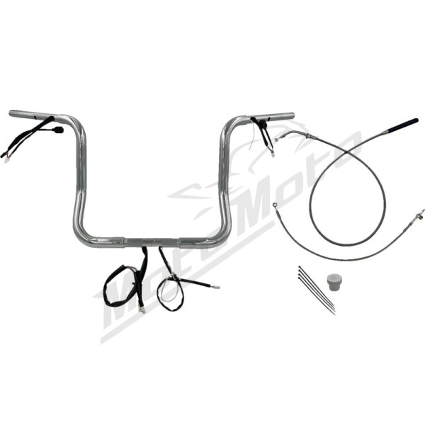 FAT BAGGERS INC. Round Top Handlebar Kit Chrome 91.5x35.5cm Harley Davidson FLHLT / FLHX / FLHXL / FLHXSE 1923-1977 23-26