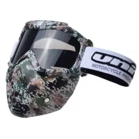 Krosiniai akiniai su kauke kamufliažinė UNIT M02 (tamsintas stikliukas)