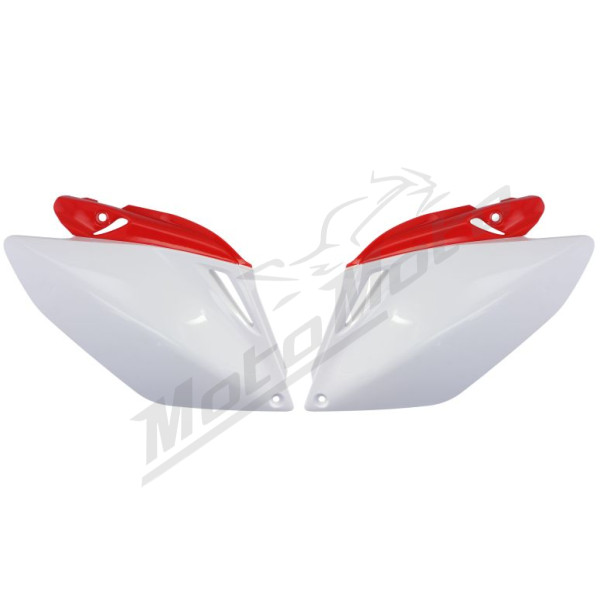Side covers white / red CEMOTO HONDA CRF 250 2006-2008