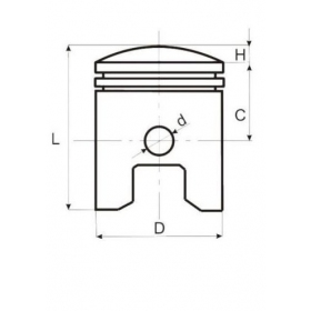 Piston SUZUKI / MORINI (45,50mm height) PIN Ø10 Ø41/ 41,75/ 42,50/ 43