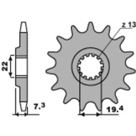 PBR Steel Standard Front Sprocket 434 - 520 ​​​​​​​SUZUKI DR / GN / GS / GZ / VL 250-450cc 1980-2007