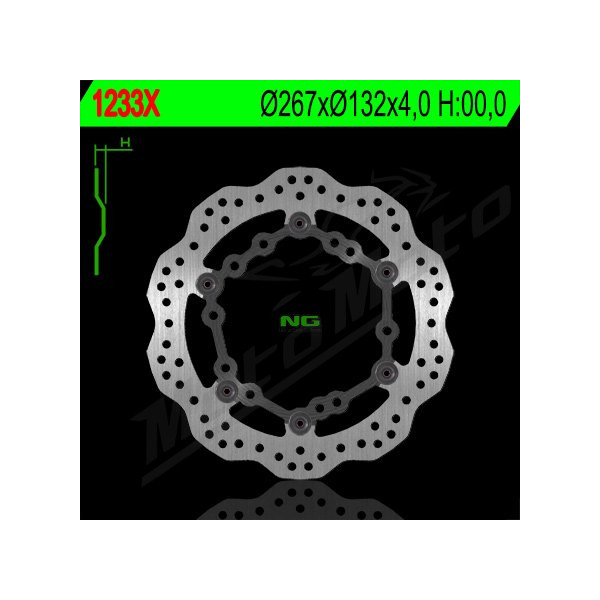 NG BRAKES Priekinis Wave plaukiojantis stabdžių diskas 267mm Yamaha Grand / Majesty 125-500cc 03-15
