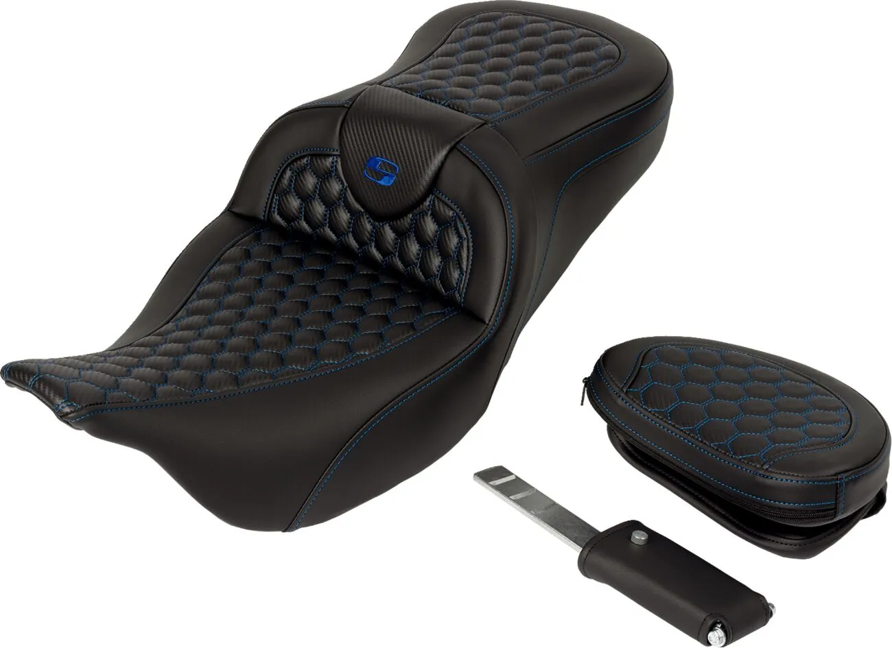 SADDLEMEN Honeycomb Roadsofa™ Seat Harley Davidson FLH / FLHR / FLHTCU / FLHX / FLHXS / FLTRXS / FLTRXST 1584-1923cc 08-23
