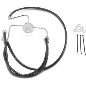 DRAG SPECIALTIES Extended Length Black Vinyl Brake Line Kit Harley Davidson FLHR / FLHRC / FLHRCI / FLHRI 1340-1800cc 94-07